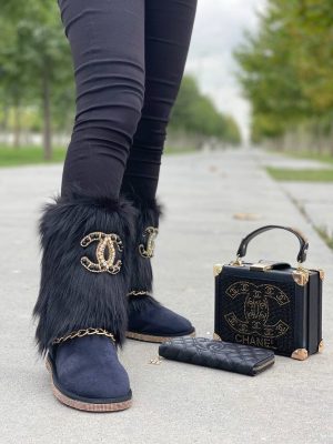 Chanel Fur Boot Set
